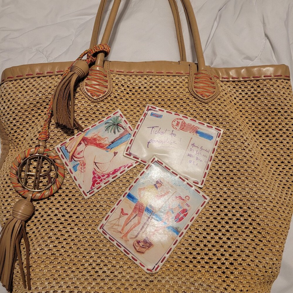 Henri Bendel Postcard Straw Tote